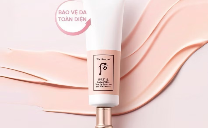 ￼[THE WHOO OFFICIAL] Kem chống nắng nâng tông Whoo Gongjinhyang Seol Radiant White Tone Up SunscreenSPF50+PA++++50ml 