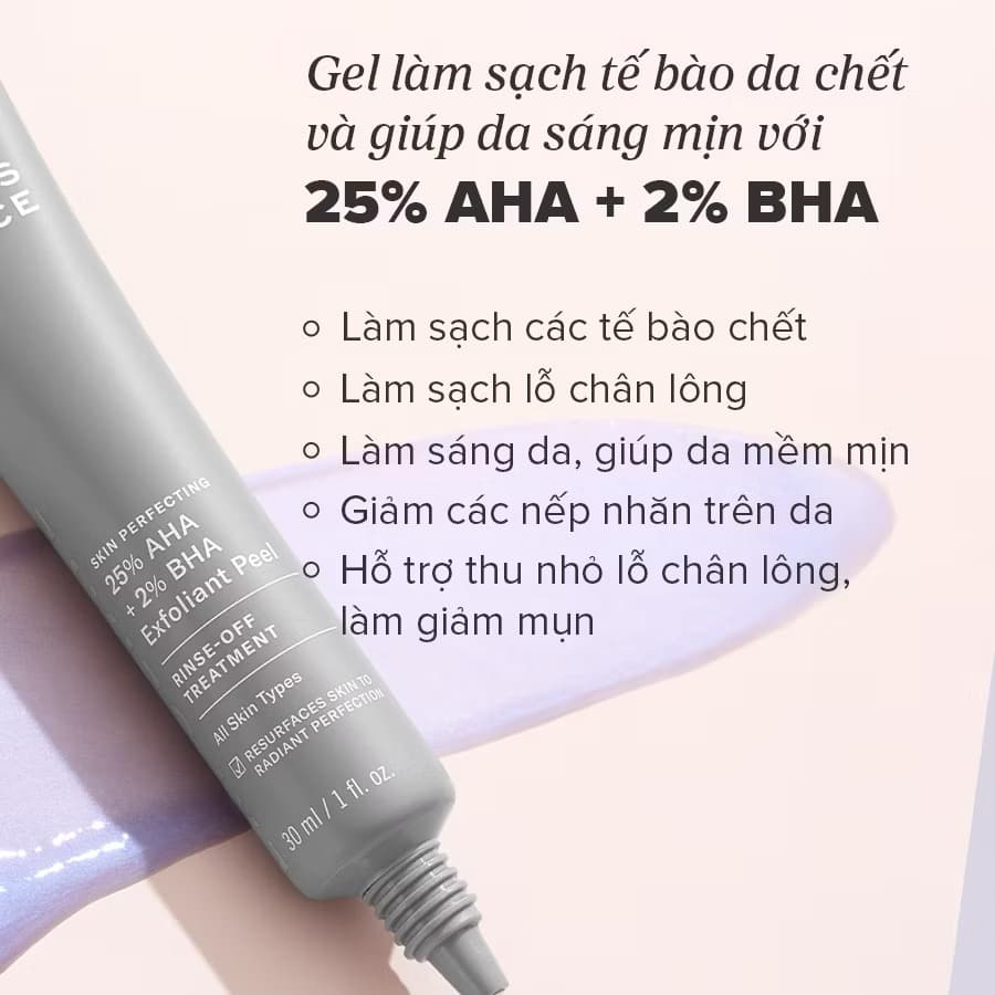 ￼Tinh chất thay da sinh học giúp da sáng mịn Paula's Choice Skin Perfecting 25% AHA + 2% BHA Exfoliant Peel 30ml 9560