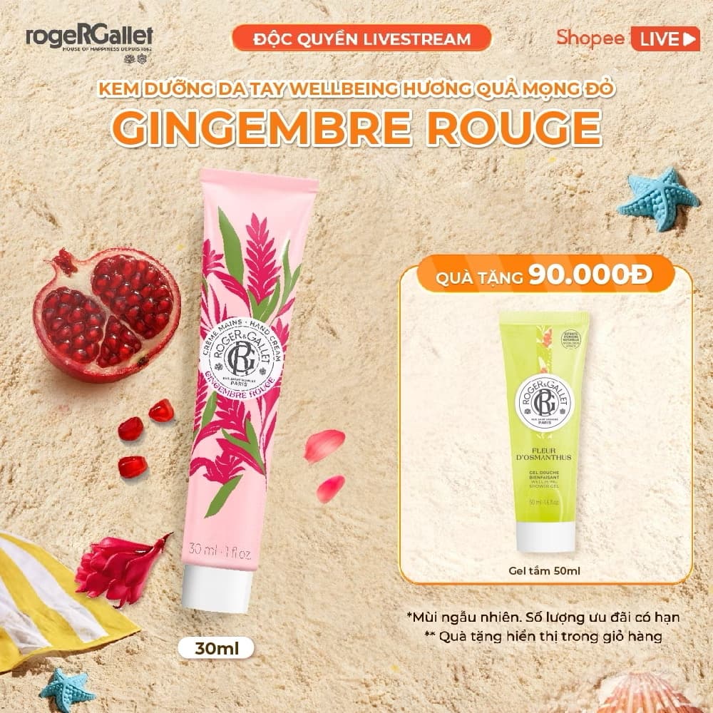 ￼[KOL Livestream] Kem dưỡng da tay Wellbeing Roger&amp;Gallet 30ml
