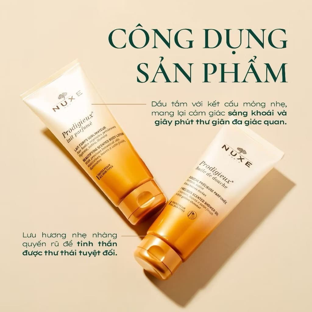 ￼Dầu Tắm Dưỡng Ẩm Hương Nước Hoa Nuxe Prodigieux® huile de douche Precious Scented Shower Oil 200ML 