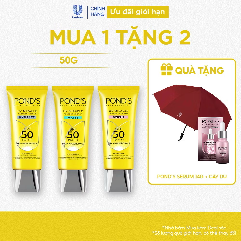 ￼KEM CHỐNG NẮNG PHỔ RỘNG POND'S UV MIRACLE SPF50+ PA++++ 