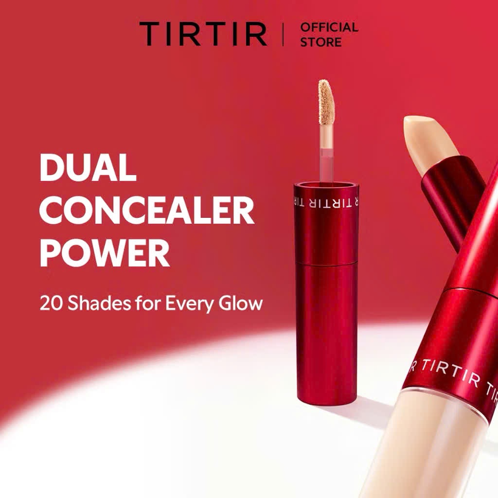￼[TIRTIR] Kem che khuyết điểm Glide & Hide 8g (Liquid 4g + Stick 4g) / 20 sắc thái / Stick & Tip Dual Concealer (Hàng mới về) 