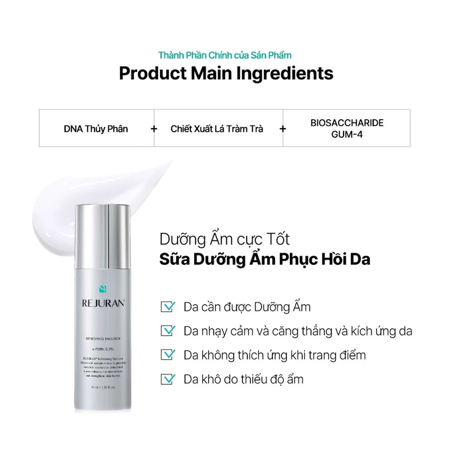 [REJURAN] Emulsion Cấp Ẩm Dưỡng Chất Phục Hồi | Refreshing Emulsion 45mL