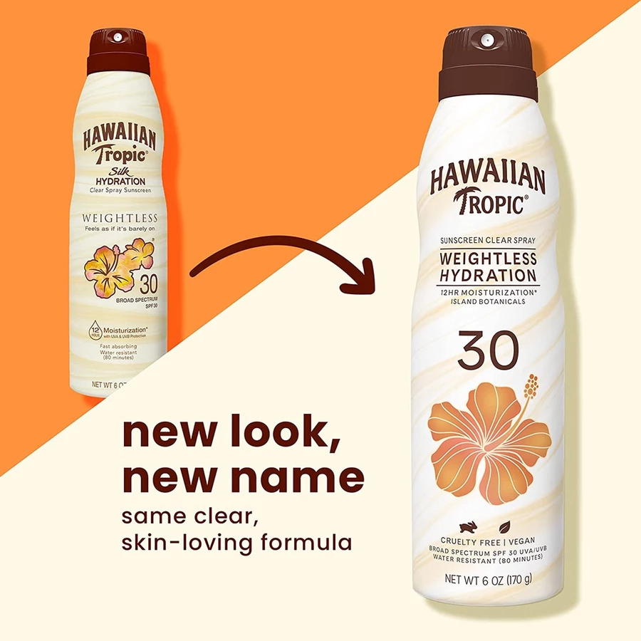 Xịt Chống Nắng Toàn Thân Hawaiian Tropic Clear Spray Sunscreen Silk Hydration SPF 70