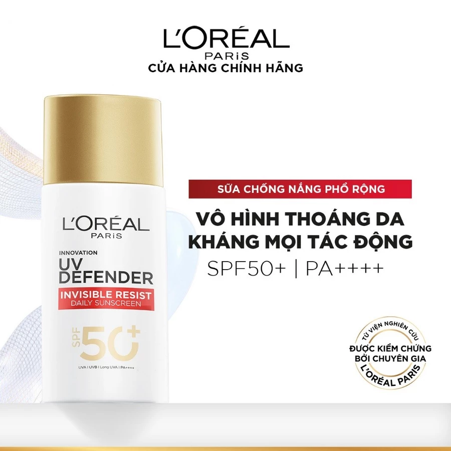Sữa Chống Nắng Phổ Rộng Vô Hình Thoáng Da, Kháng Mọi Tác Động UV Invisible Resist L’Oréal Paris 50ml SPF 50+ PA++++