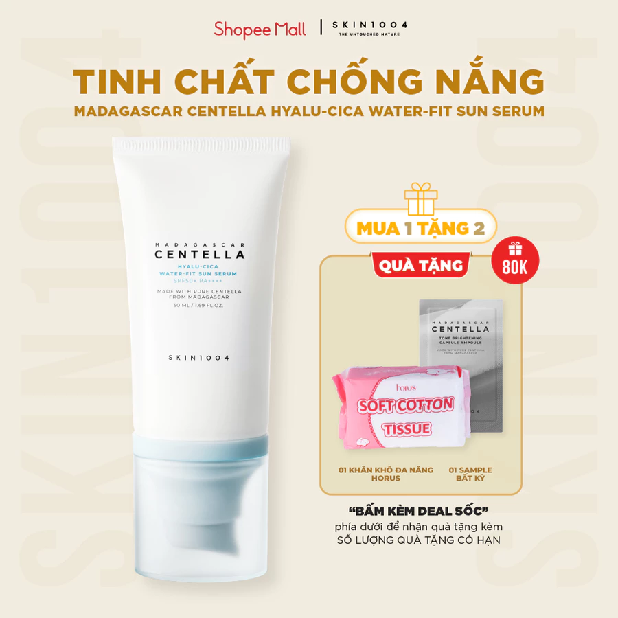 Tinh chất chống nắng SKIN1004 Centella Hyalu-cica Water-fit Sun Serum SPF50+ PA++++ 50ml