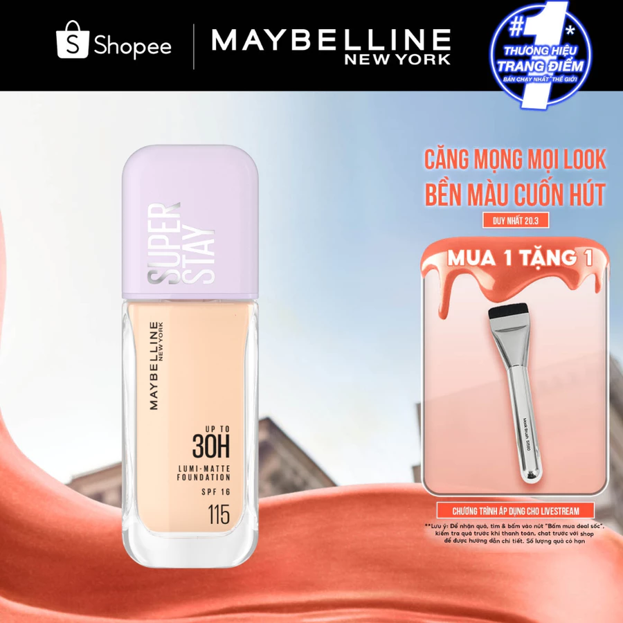  Superstay Lumi Matte 30H che phủ siêu nhẹ mặt Maybelline New York 35ml