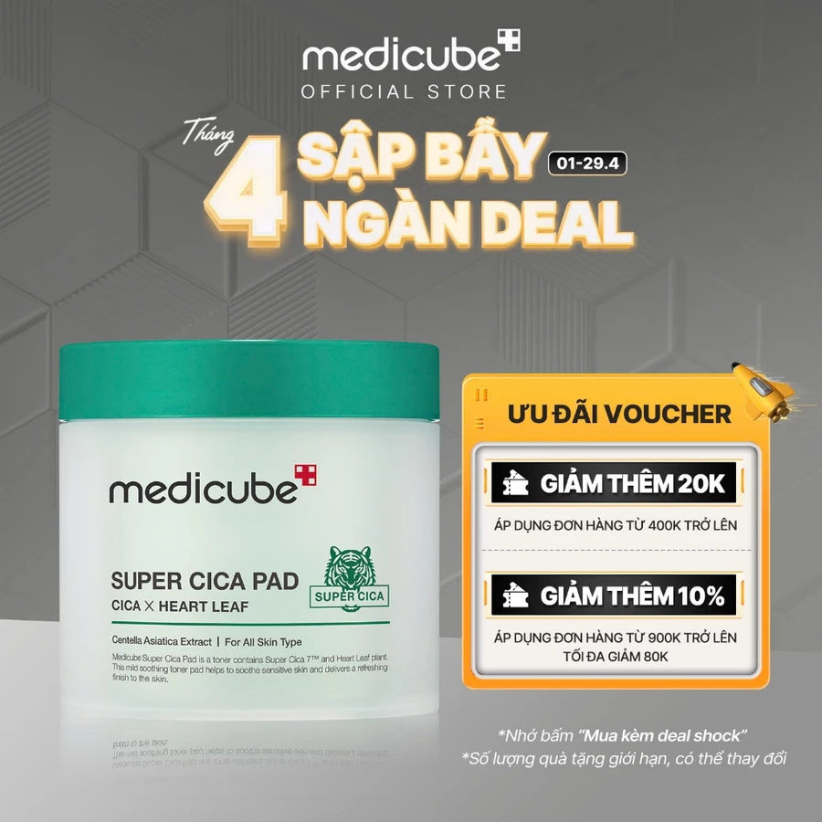 Toner Pad Dịu Da Nhạy Cảm Medicube Super Cica Pad (Vegan) 150g/70 miếng
