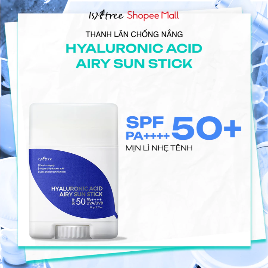Thanh lăn chống nắng bảo vệ da Isntree Hyaluronic Acid Airy Sun Stick 22g